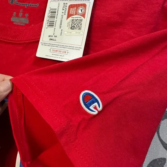 NWT Champion LMU Red NCAA Short‎ Sleeve Tee Size S - Picture 3 of 4